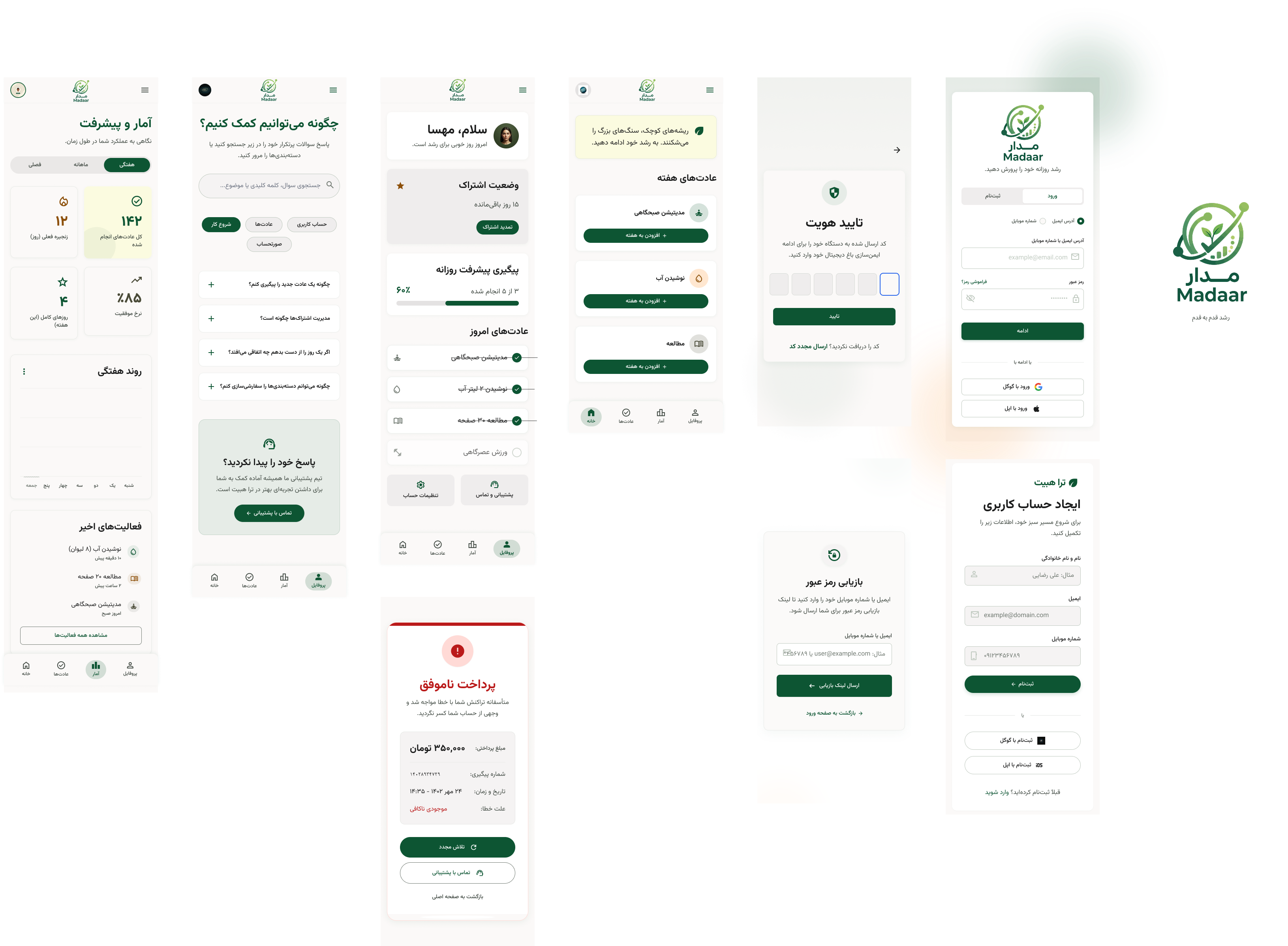 Madaar app screens